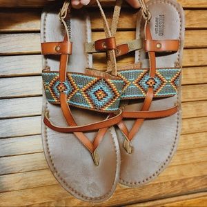 Aztec leather sandals
